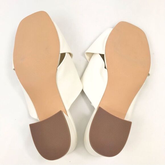 Rachel Zoe GARLAND Creamy White Crisscross Strap Open Toe Heeled Slide Sandals - Picture 12 of 13